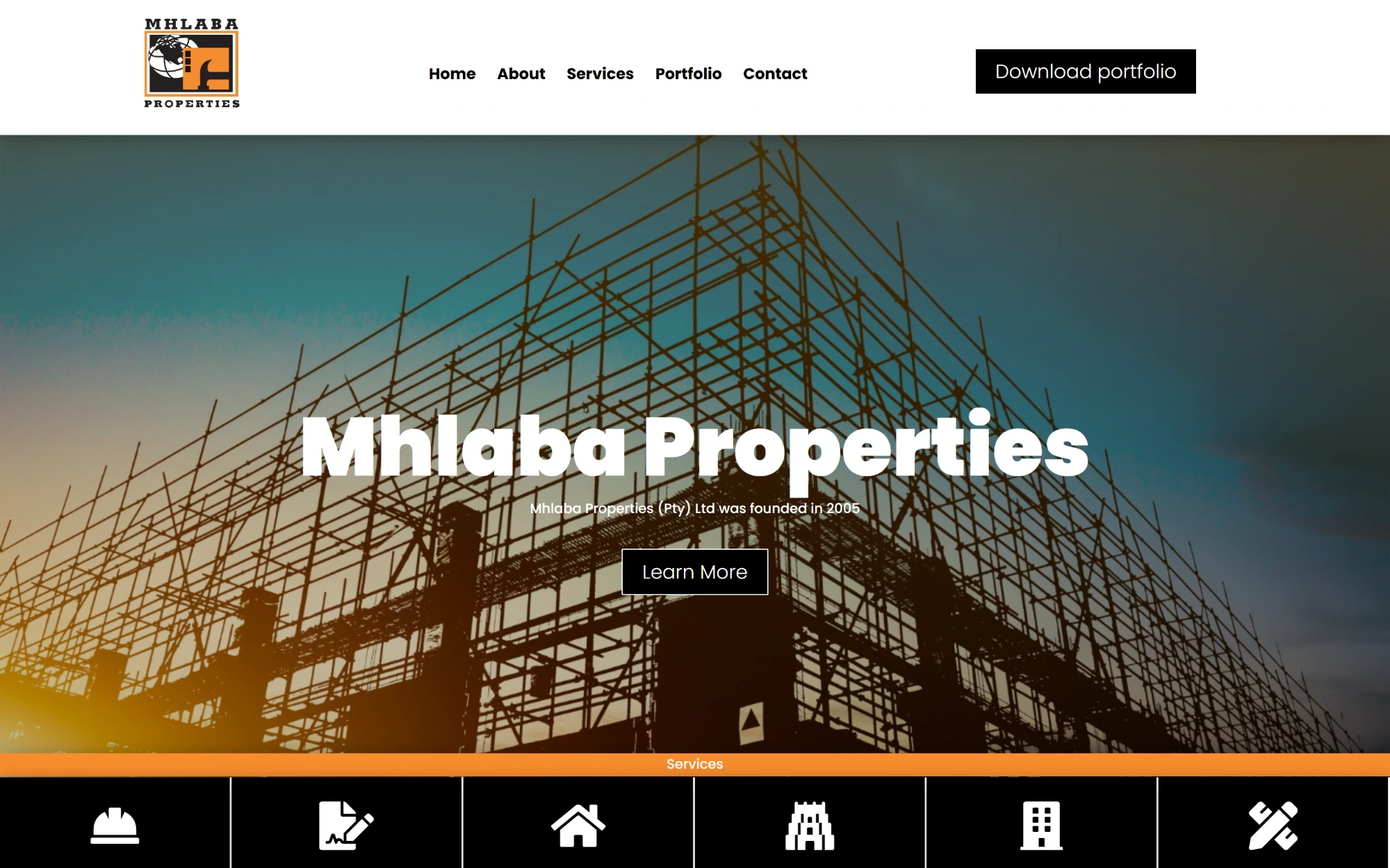 The Mhlaba Properties website