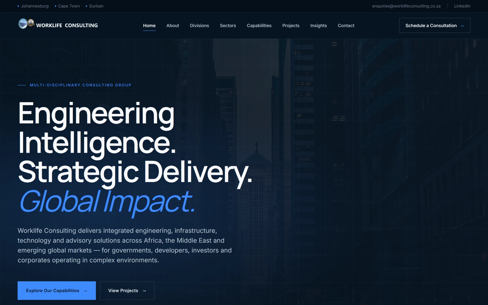 The Worklife Consulting website