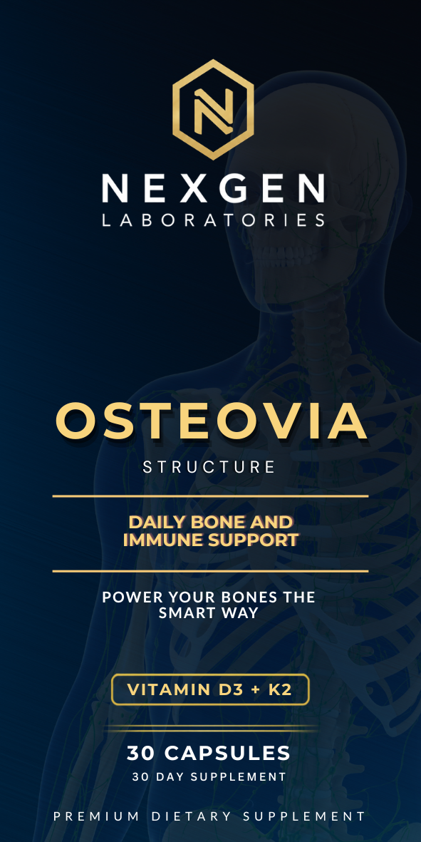 Osteovia Structure carton — Vitamin D3 + K2, 30 Capsules